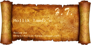 Hollik Tamás névjegykártya